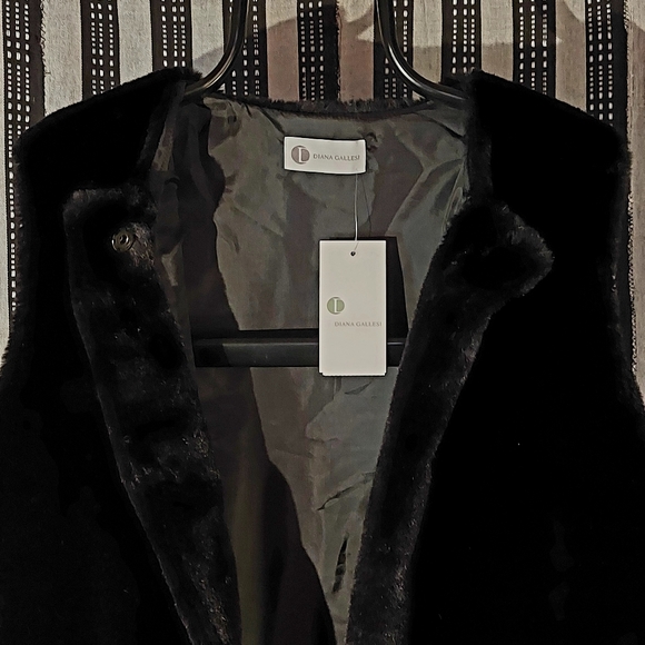 Diana Gallesi faux fur vest with pockets, IT48/XL (US12-14), NWT - Picture 3 of 10